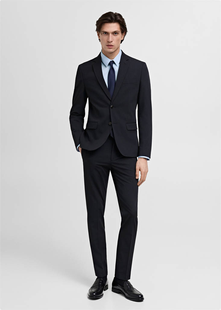 Super slim fit cotton suit shirt — Sky Blue