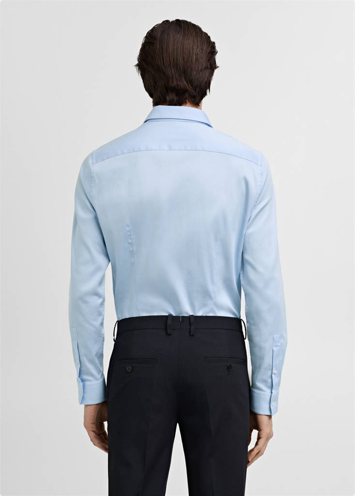 Super slim fit cotton suit shirt — Sky Blue