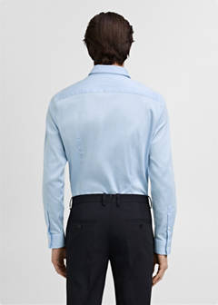 Super slim fit cotton suit shirt — Sky Blue 3