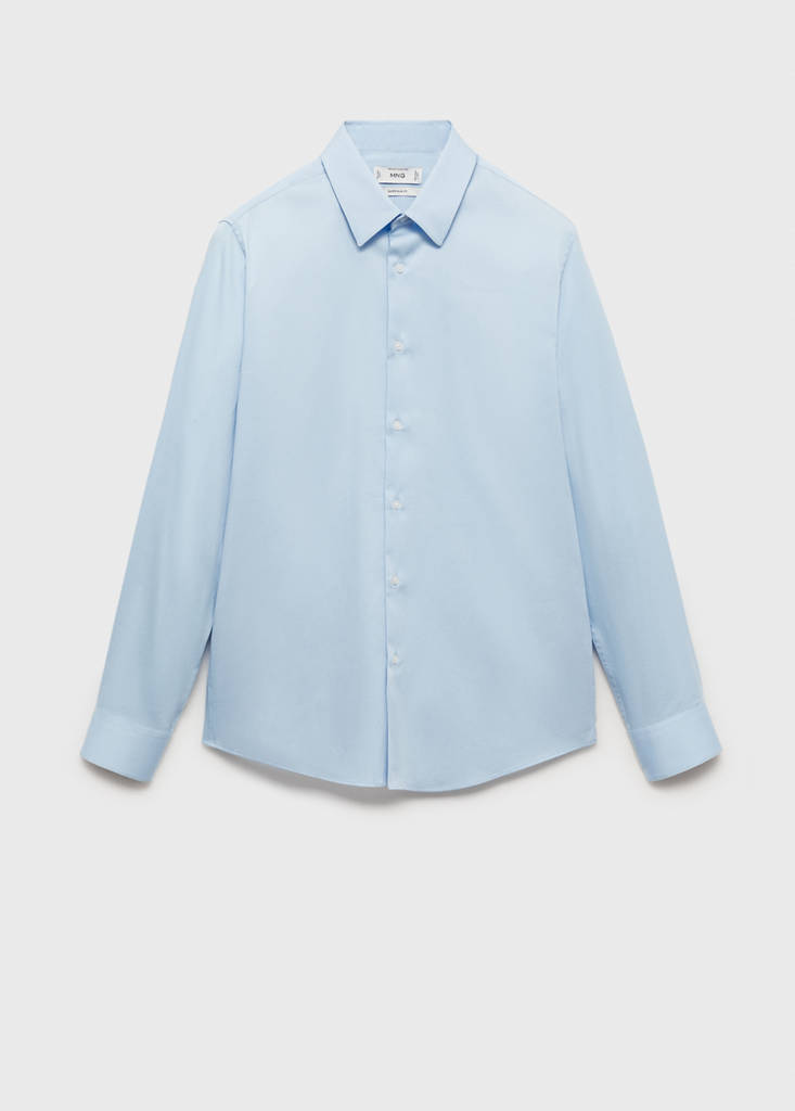Super slim fit cotton suit shirt — Sky Blue