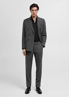 Super slim fit cotton suit shirt — Black 2