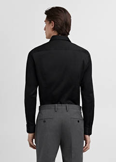 Super slim fit cotton suit shirt — Black 3