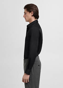 Super slim fit cotton suit shirt — Black 5