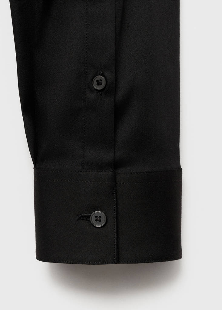 Super slim fit cotton suit shirt — Black