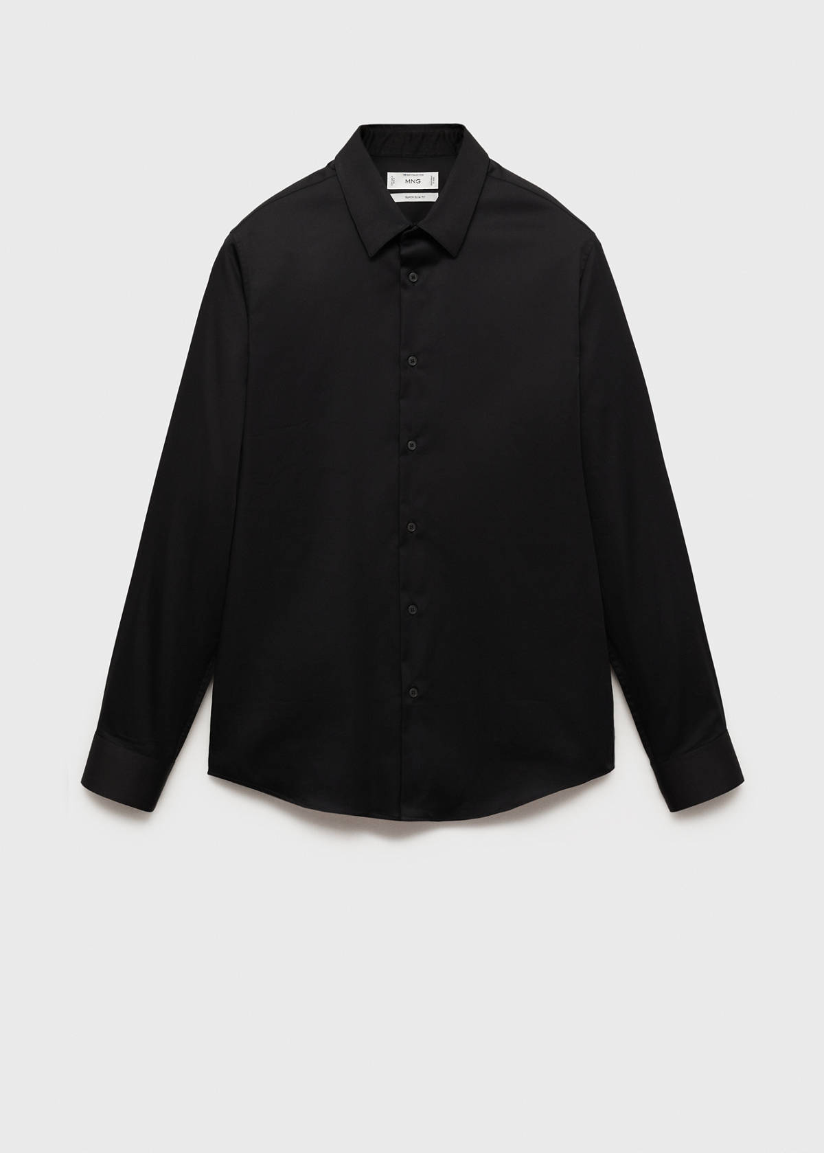 Super slim fit cotton suit shirt — Black