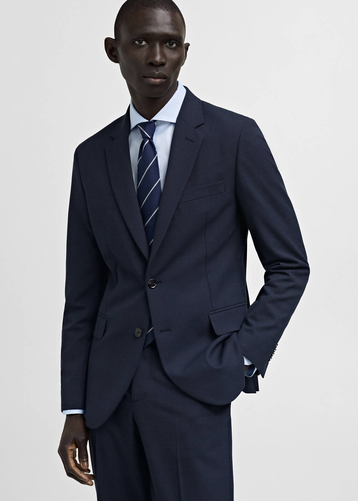 Milan slim-fit suit jacket — Dark Navy
