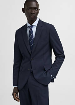 Milan slim-fit suit jacket — Dark Navy 1