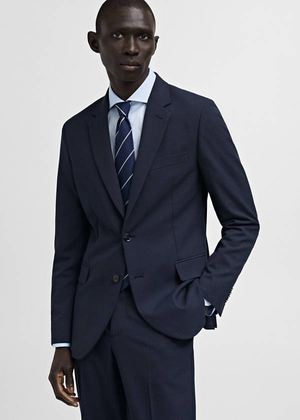 Milan slim-fit suit jacket — Dark Navy