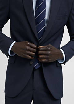 Milan slim-fit suit jacket — Dark Navy 6