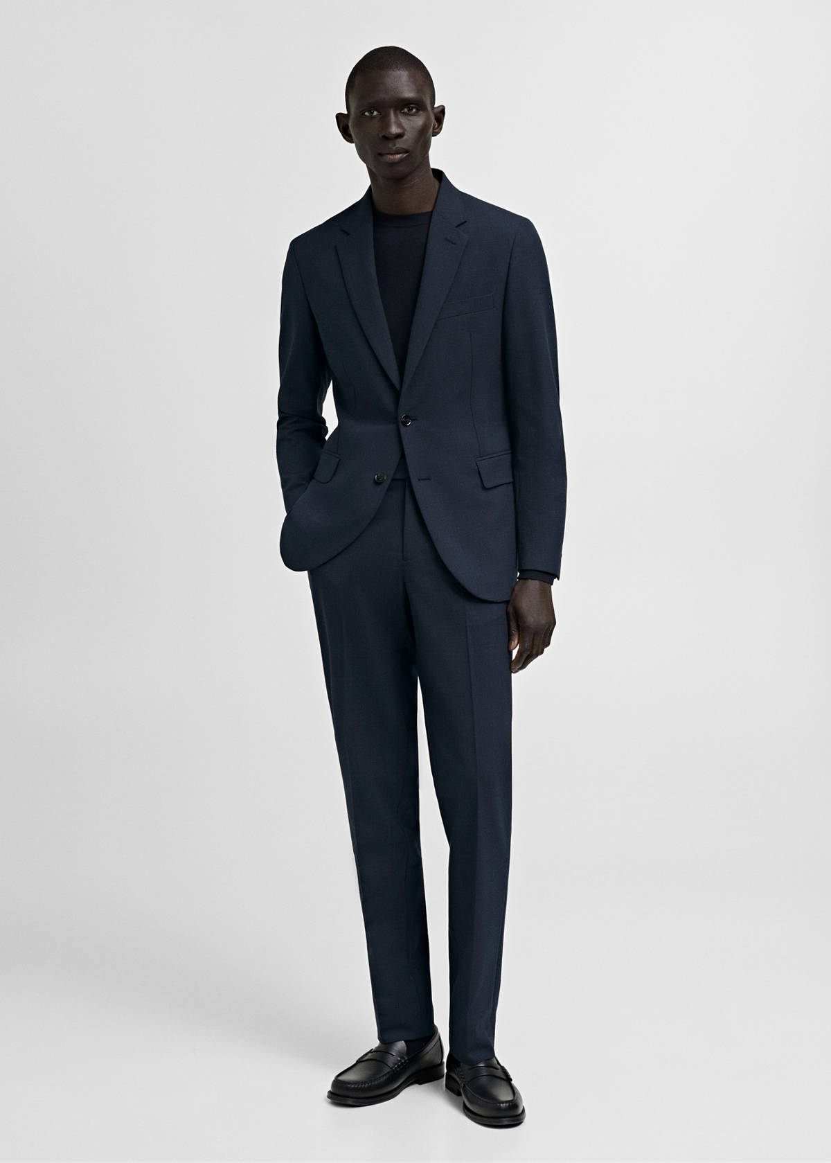 Milan slim-fit suit jacket — Dark Navy