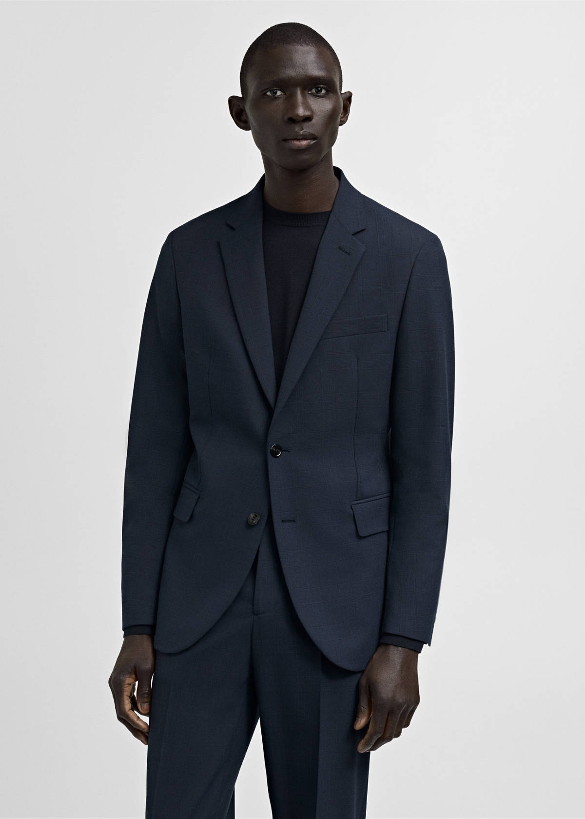Milan slim-fit suit jacket — Dark Navy