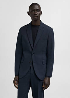 Milan slim-fit suit jacket — Dark Navy 11