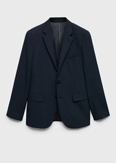 Milan slim-fit suit jacket — Dark Navy 16