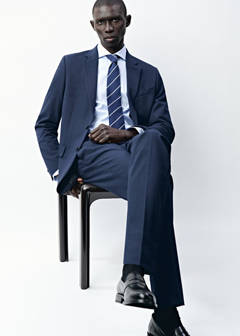 Milan slim-fit suit jacket — Dark Navy 7