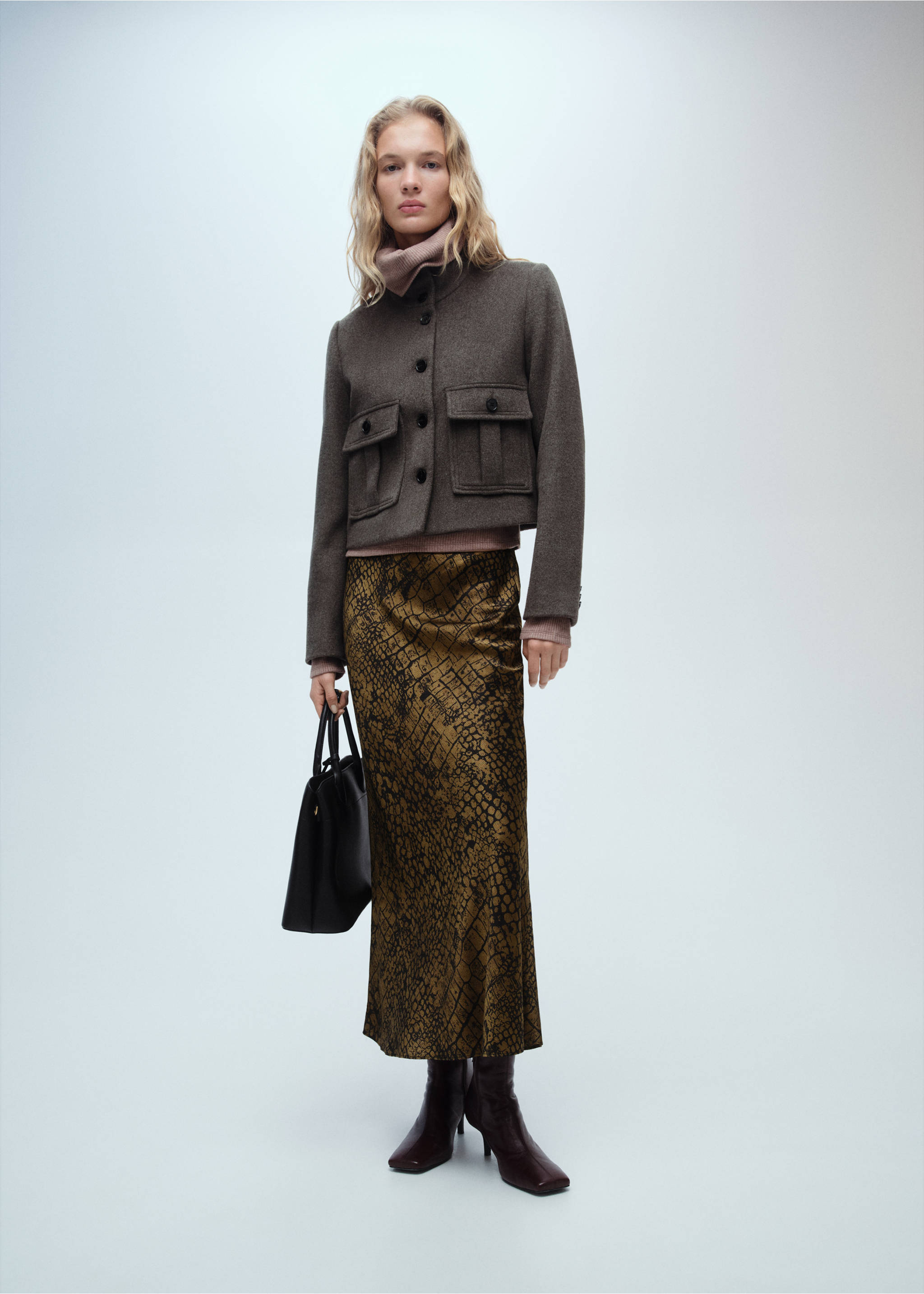 Coco print flared skirt - General plane, Brown. Ref: 87090609-00.