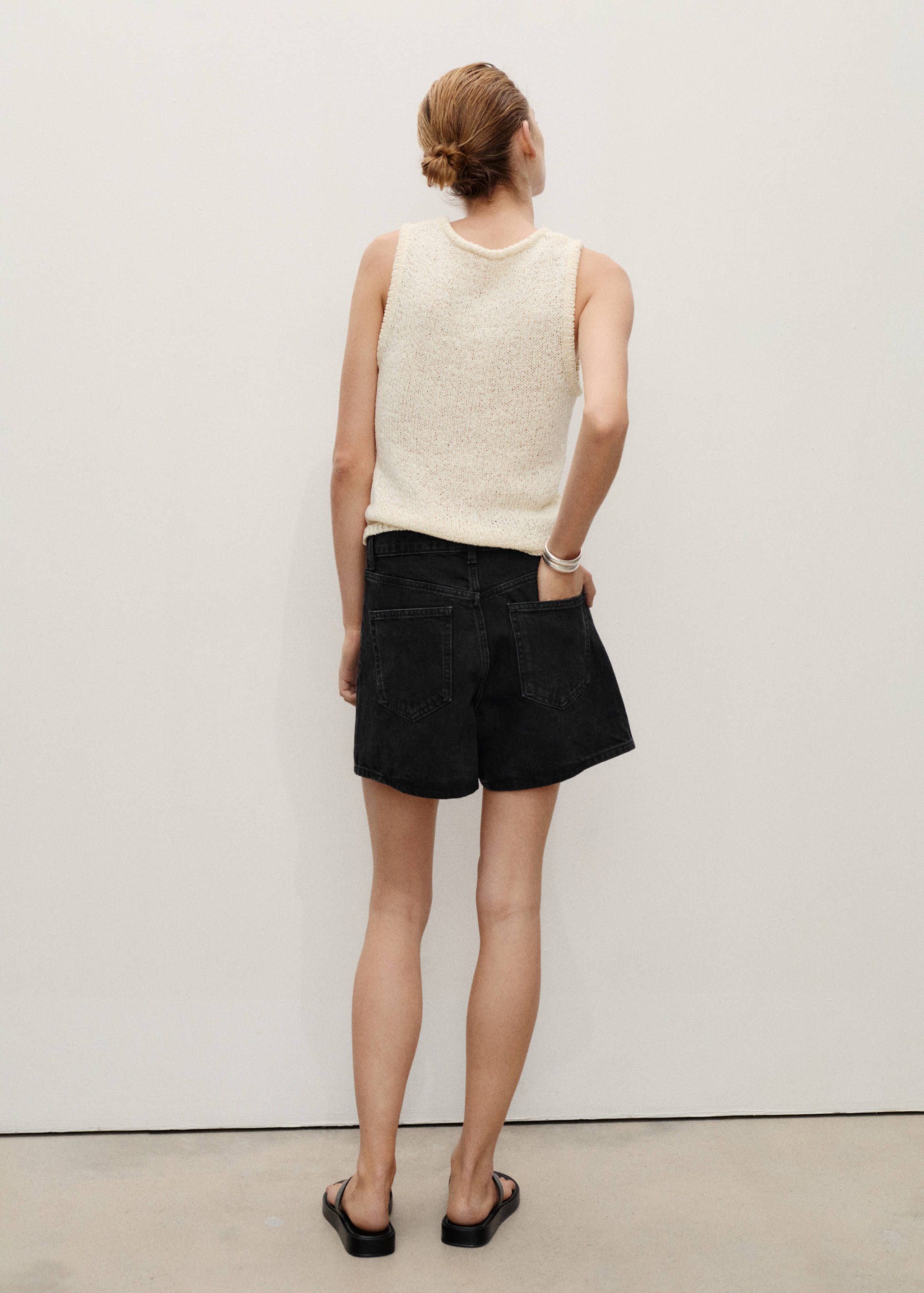 Short jean taille haute - Verso de l’article