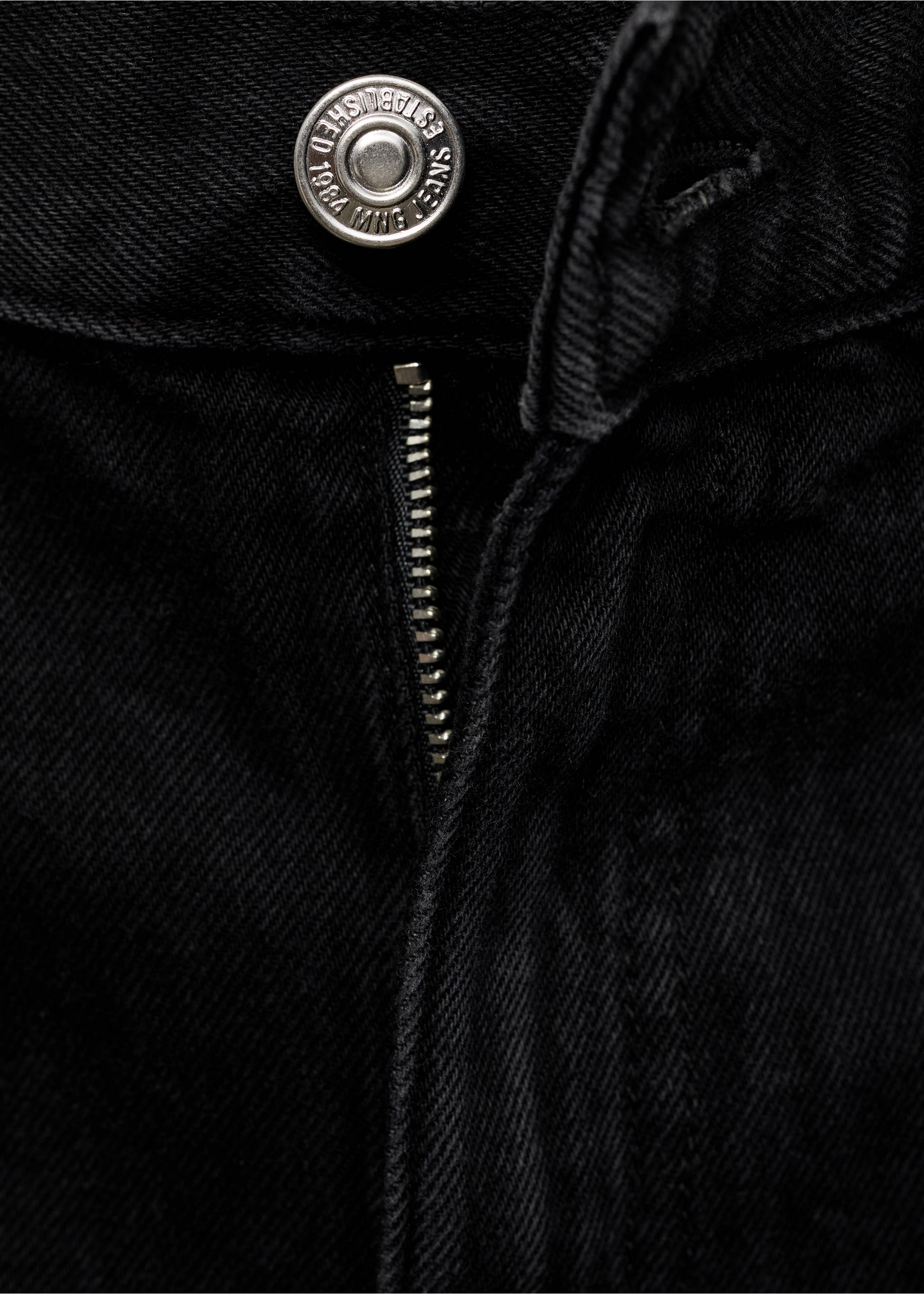 High-rise denim shorts - Details of the article 0, Black denim. Ref: 87090611-00.