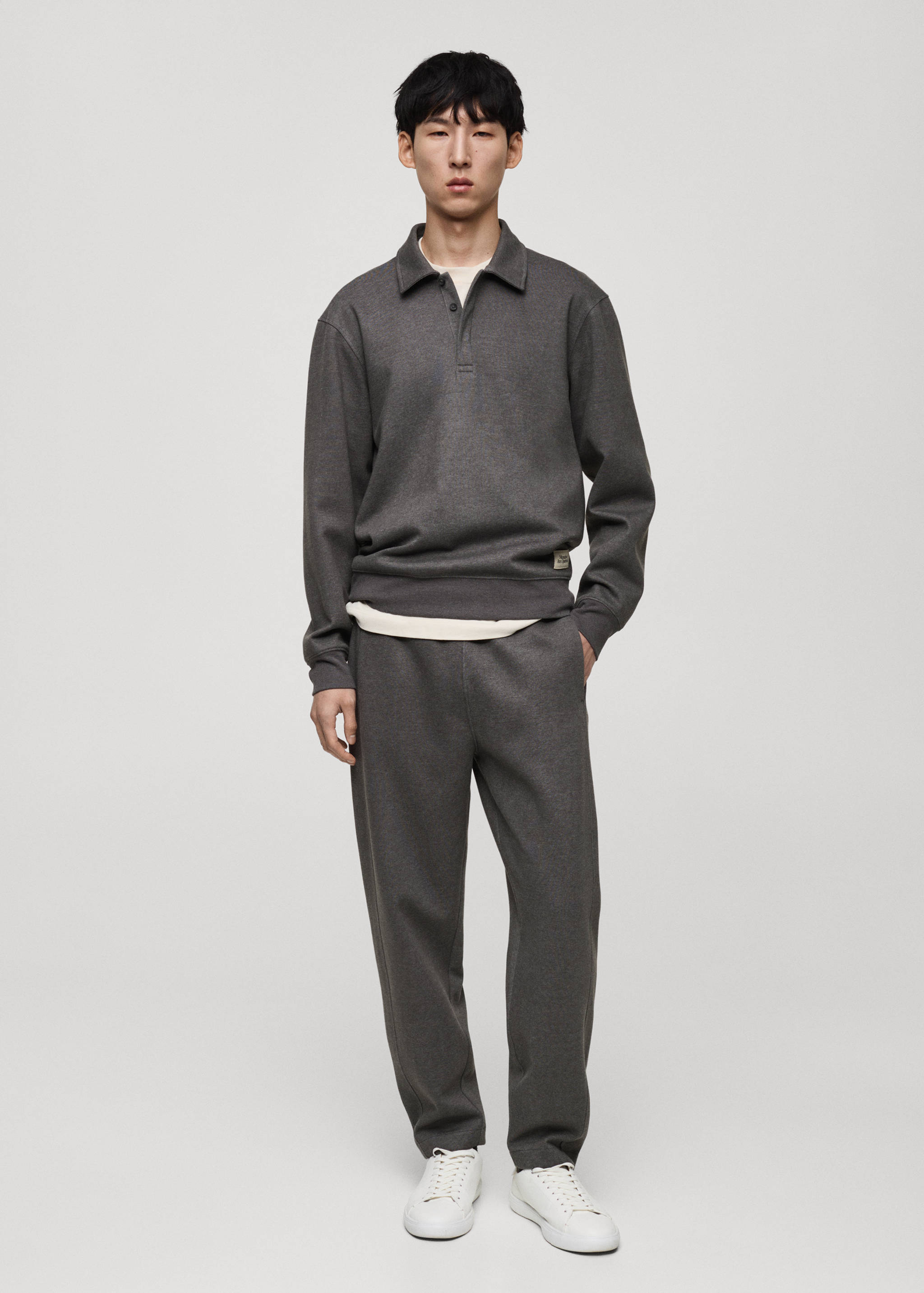 Polo sweatshirt with embroidery detail - General plane