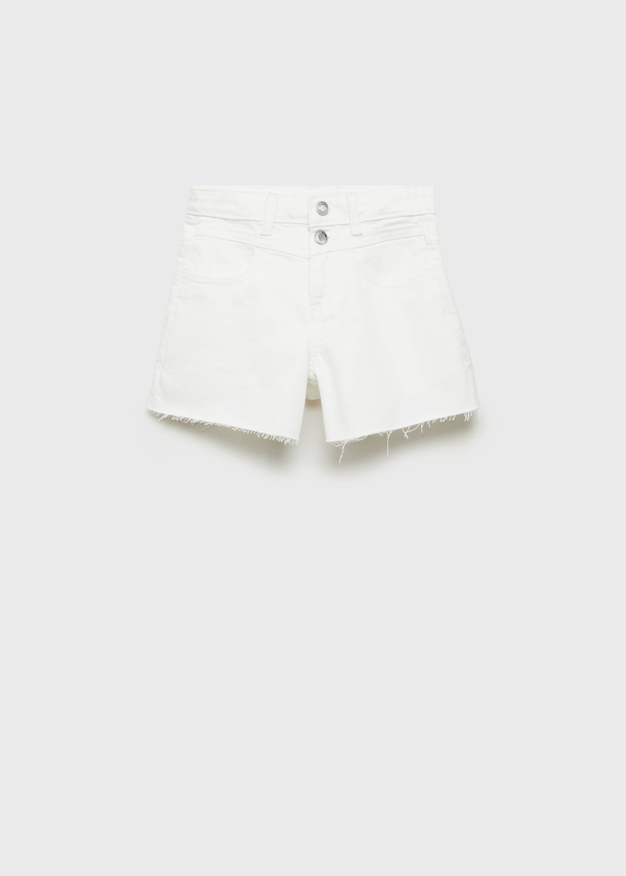 Denim shorts with frayed hem - Article without model