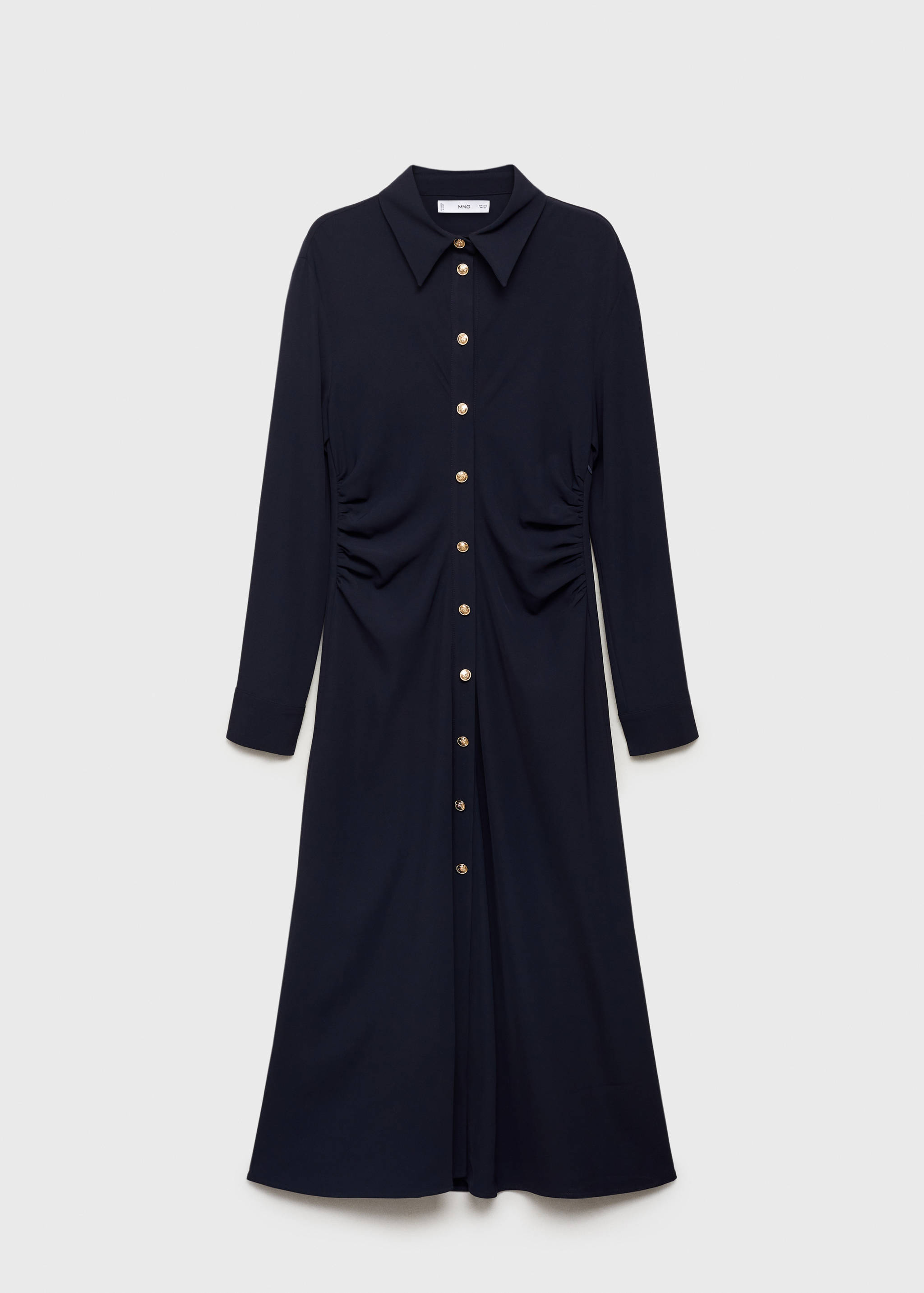 Vestido midi com cintura drapeada - Artigo sem modelo