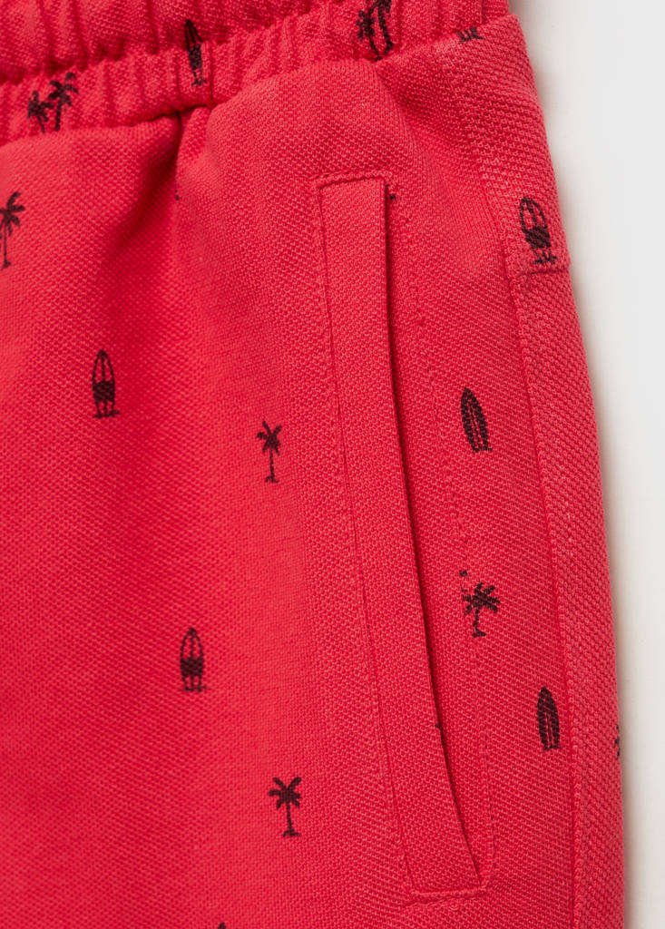 Printed Bermuda shorts — Red