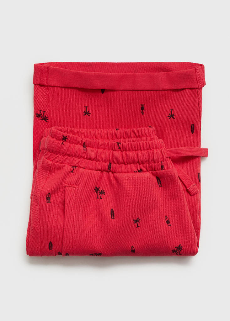 Printed Bermuda shorts — Red