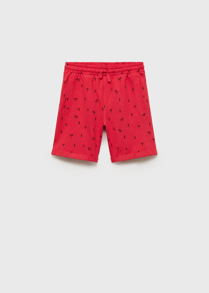 Printed Bermuda shorts — Red