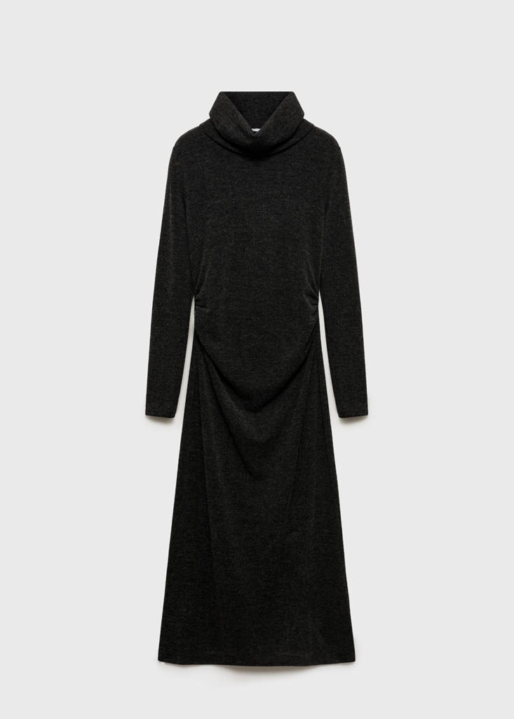 Draped roll neck dress - angle 1