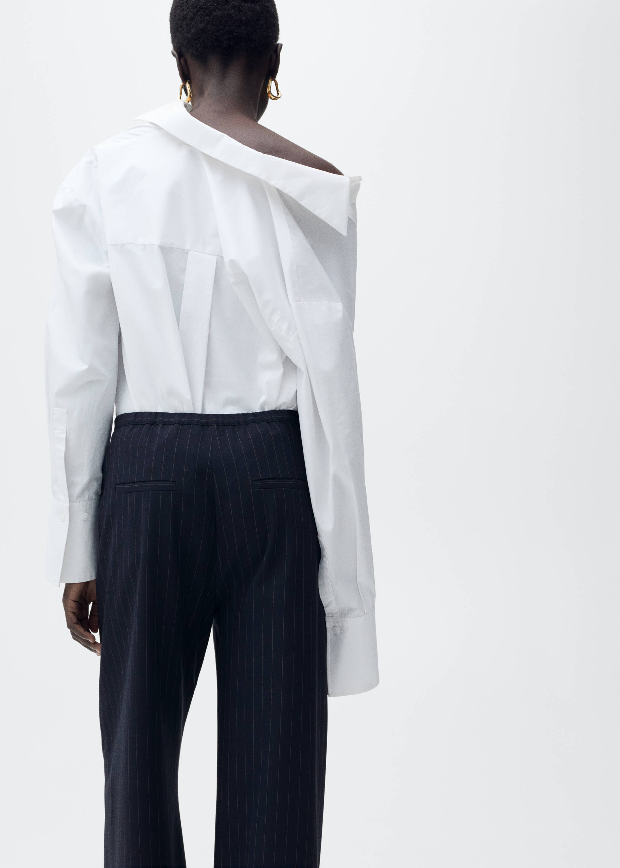 Chalk-stripe straight trousers - Reverse of the article