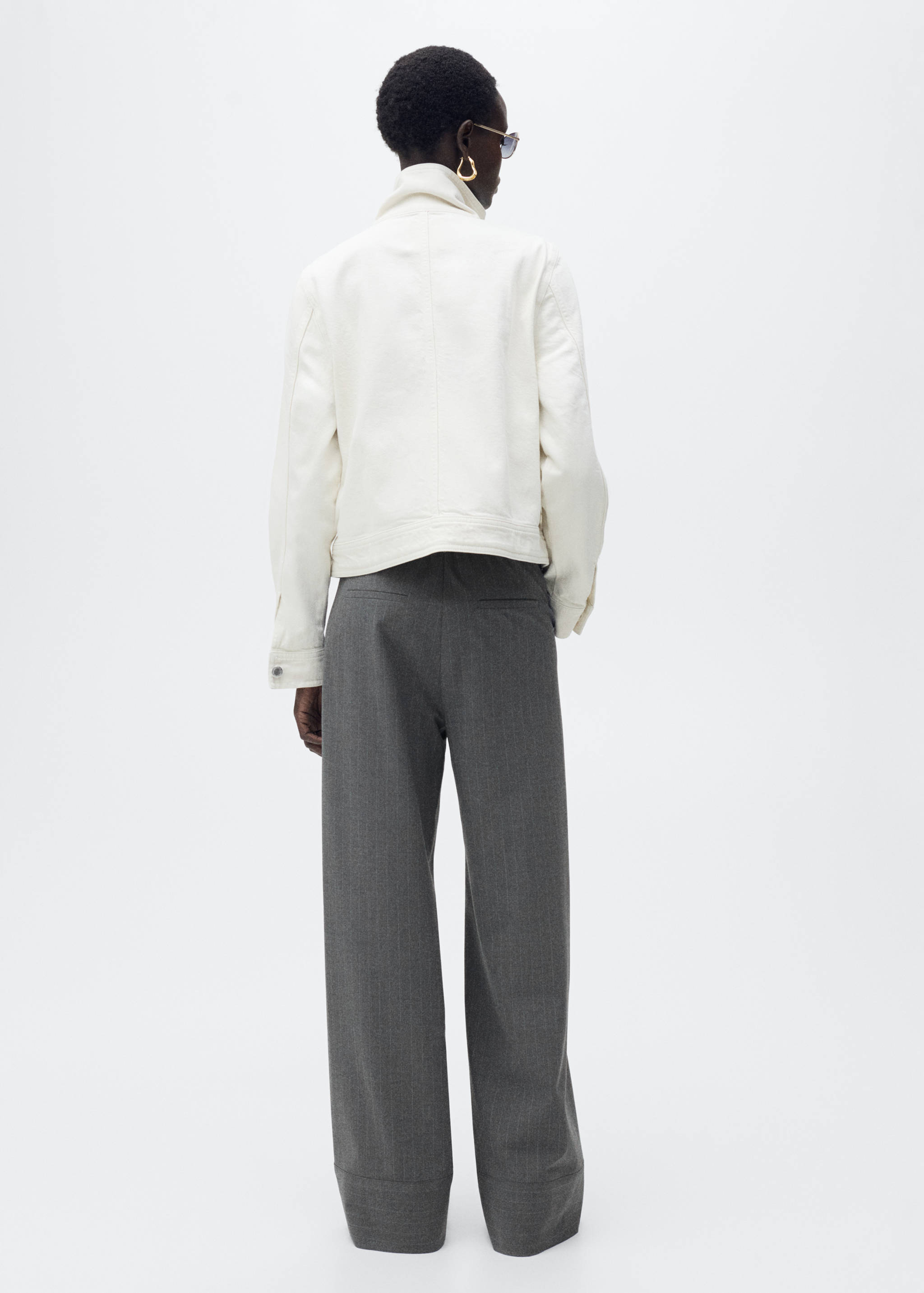 Chalk-stripe straight trousers - Reverse of the article