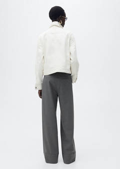 Chalk-stripe straight trousers — Grey 3