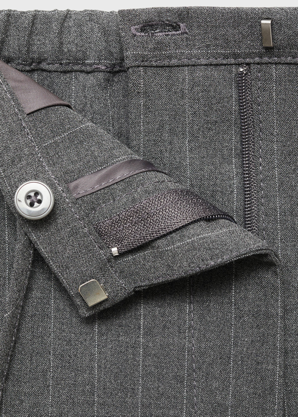 Chalk-stripe straight trousers — Grey