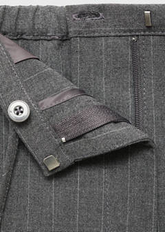 Chalk-stripe straight trousers — Grey 8