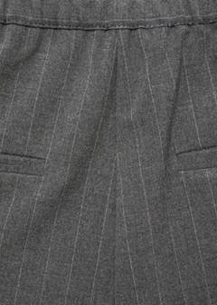 Chalk-stripe straight trousers — Grey 9