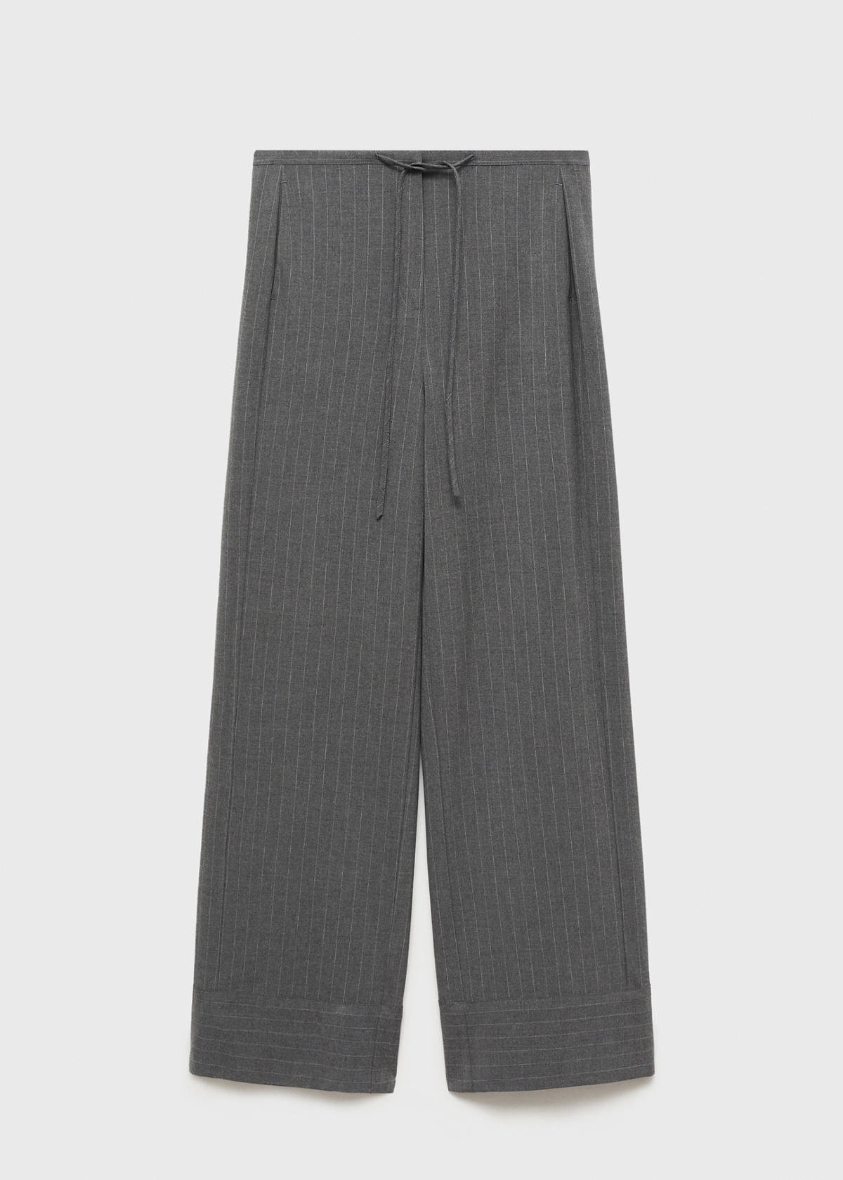 Chalk-stripe straight trousers — Grey
