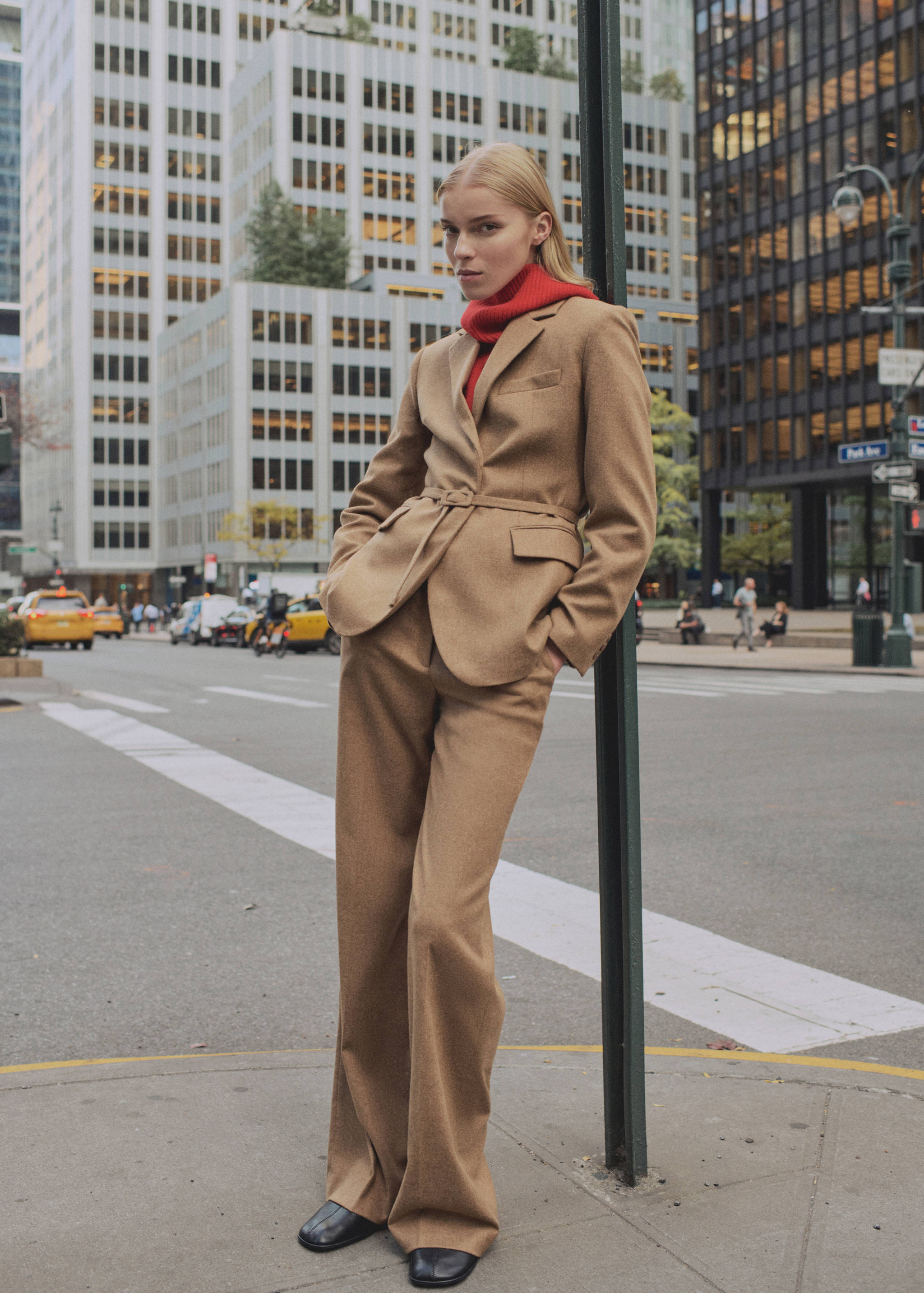 Wool-blend suit trousers - General plane