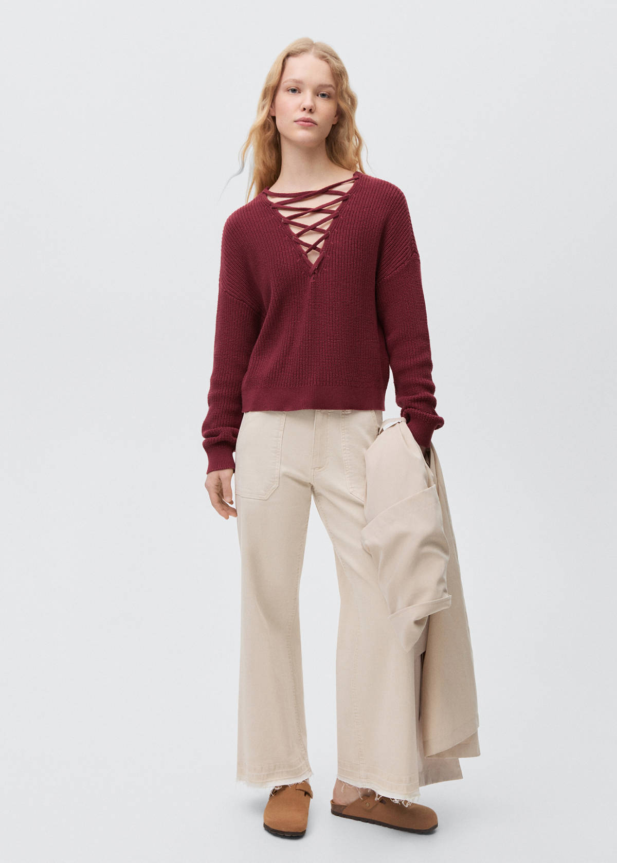 Culotte trousers with pockets — Beige