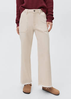 Culotte trousers with pockets — Beige 4
