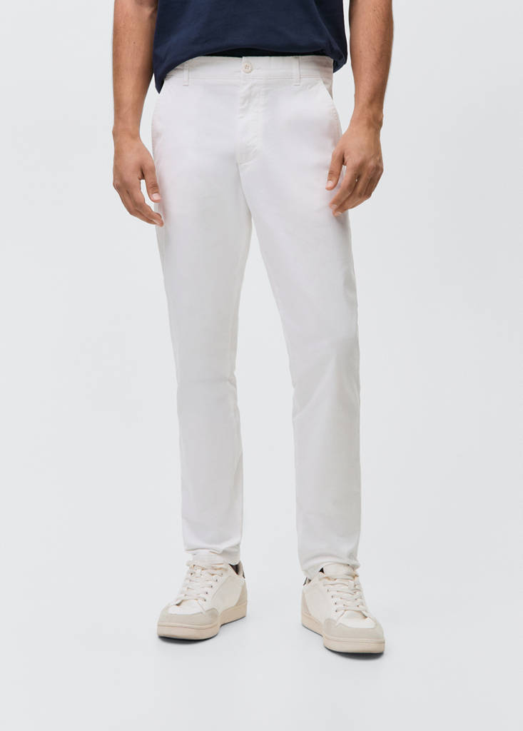 Plain chino trousers — White