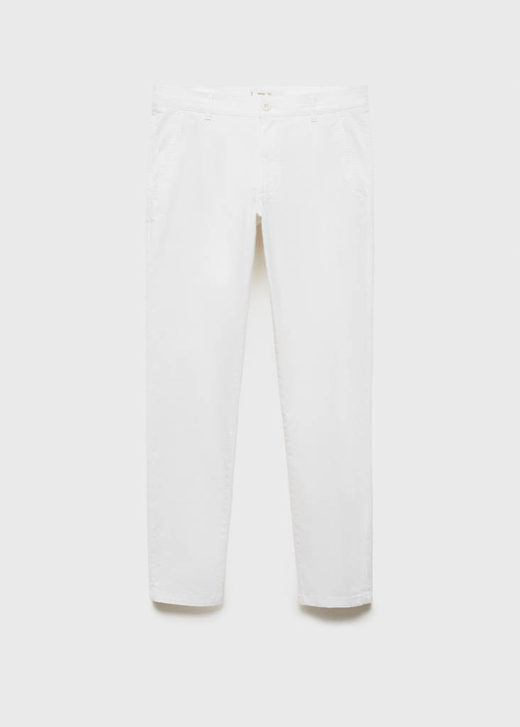 Plain chino trousers — White