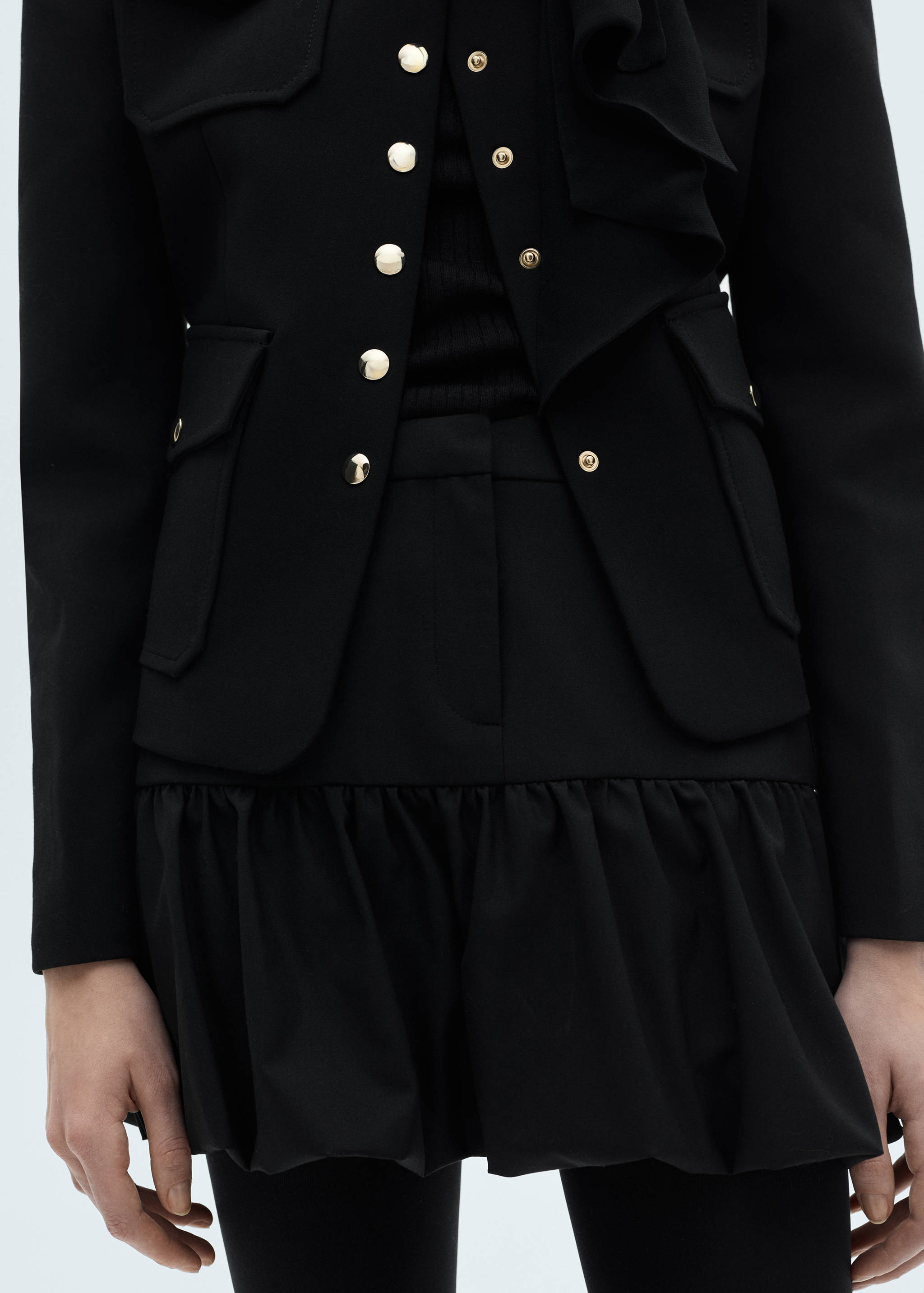 벌룬 러플 미니 스커트 - 중간 평면도