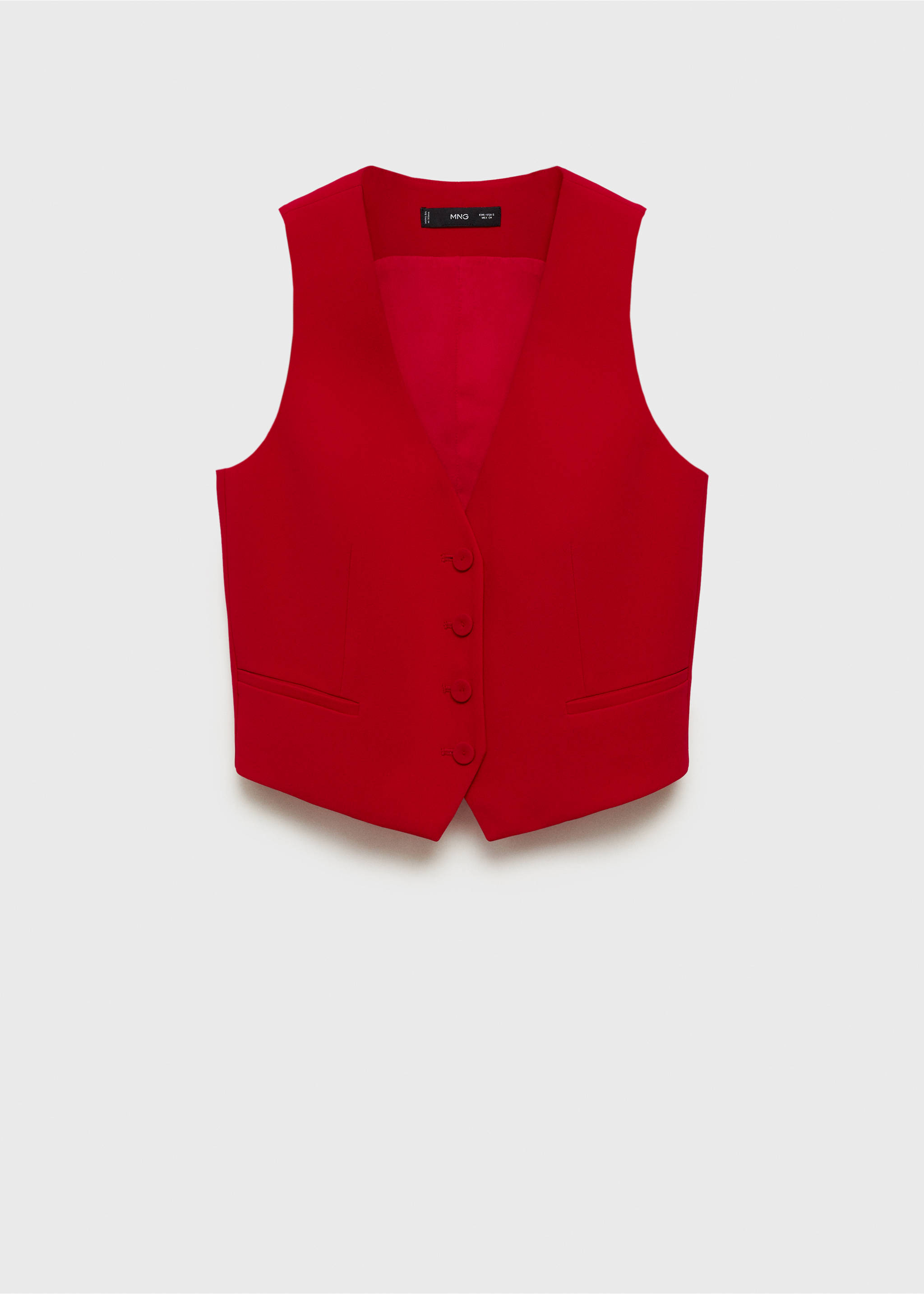 Suit waistcoat with buttons - Article without model, Red. Ref: 87091518-00.