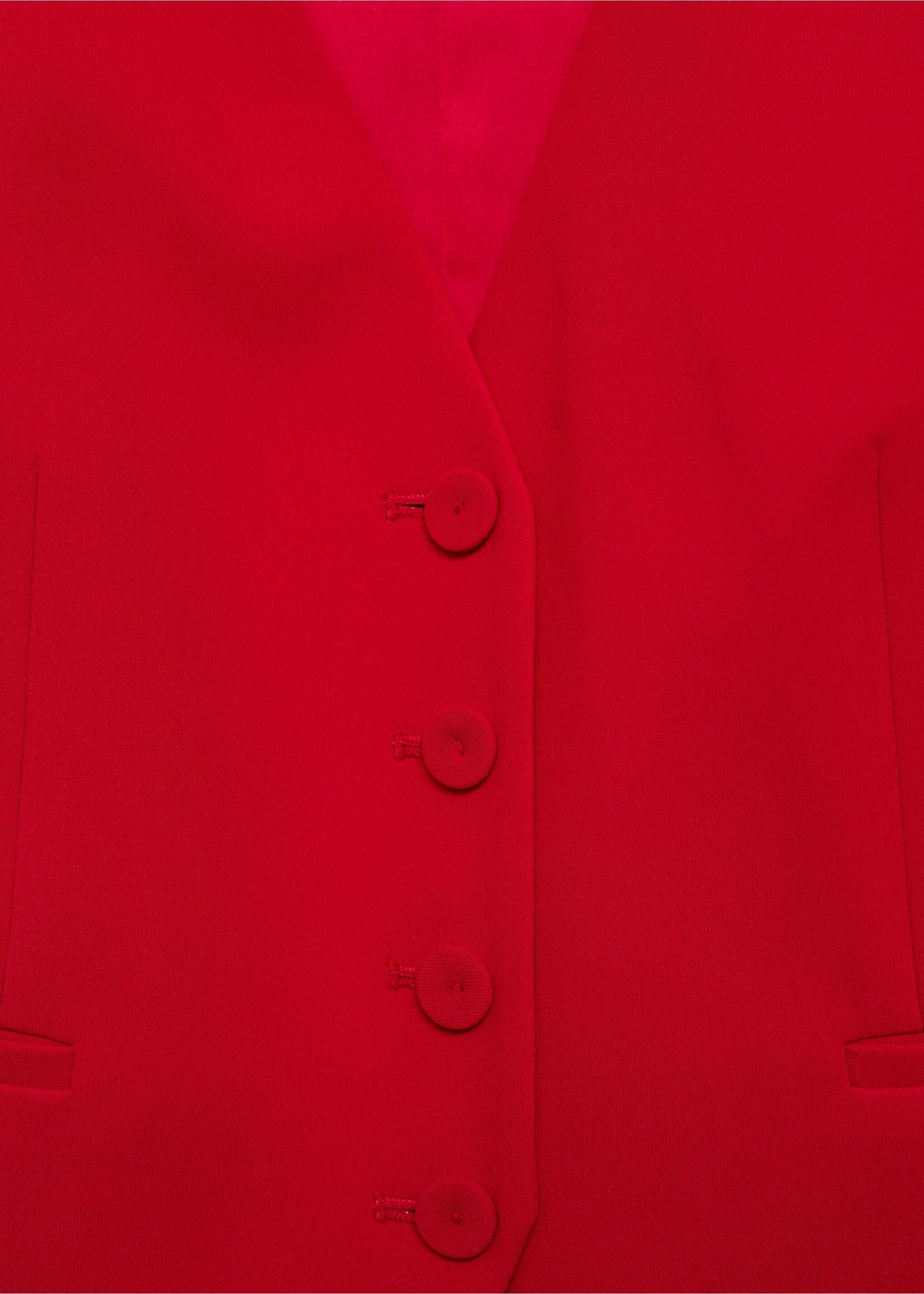 Suit waistcoat with buttons - Details of the article 8, Red. Ref: 87091518-00.