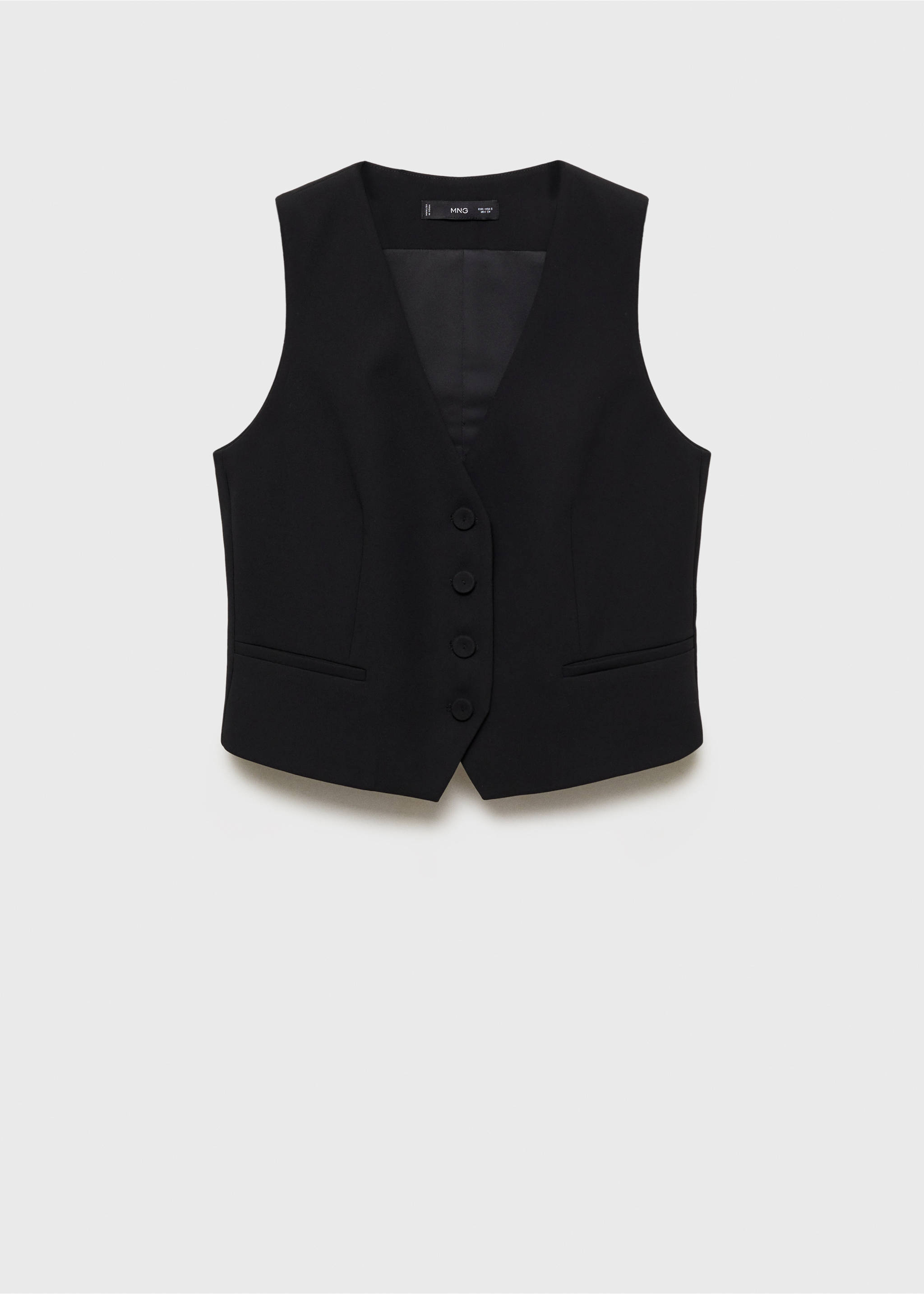 Suit waistcoat with buttons - Article without model, Black. Ref: 87091518-00.