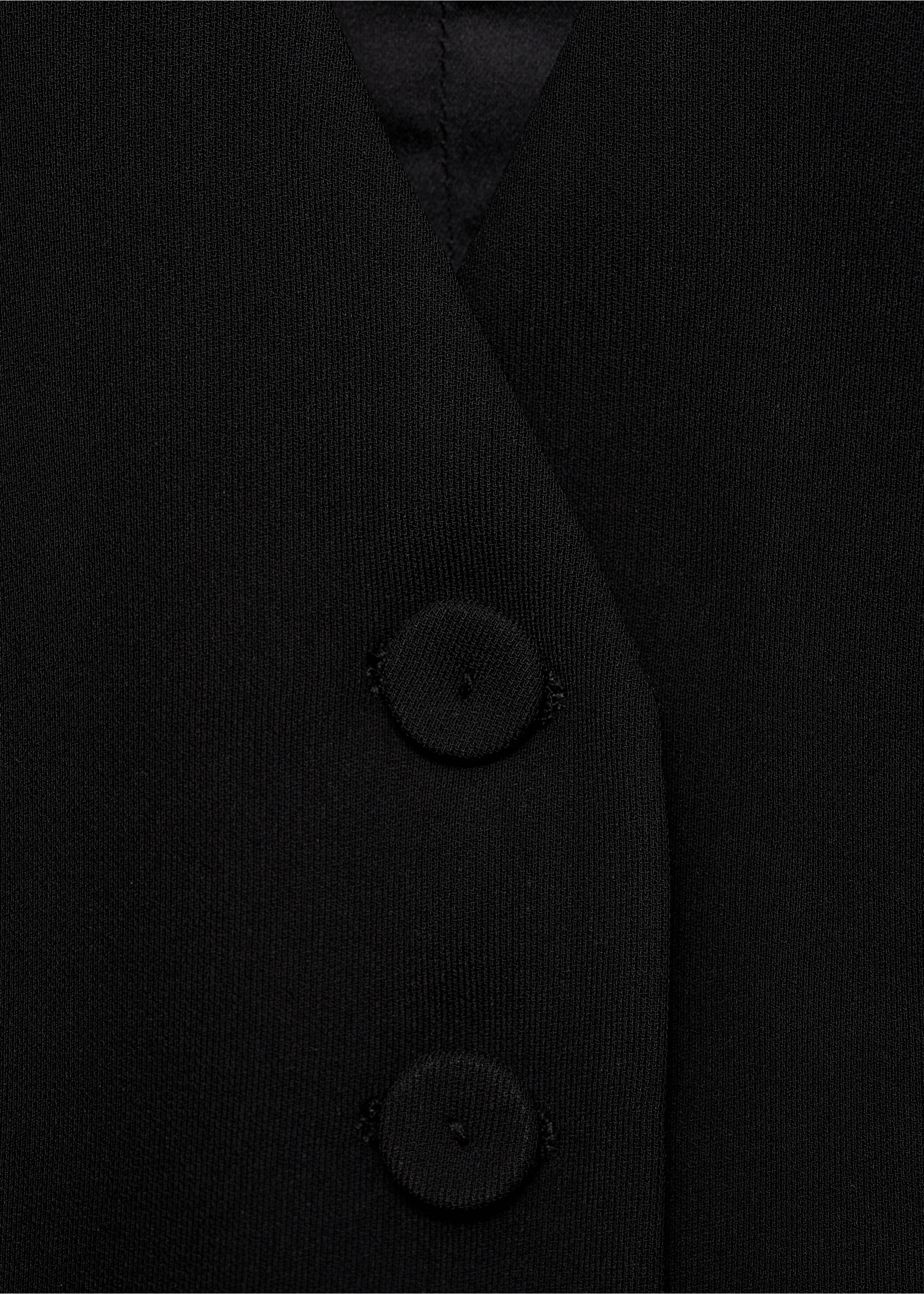 Suit waistcoat with buttons - Details of the article 8, Black. Ref: 87091518-00.