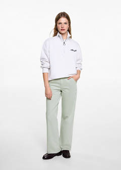 Straight-fit striped jeans — Pastel Green 3