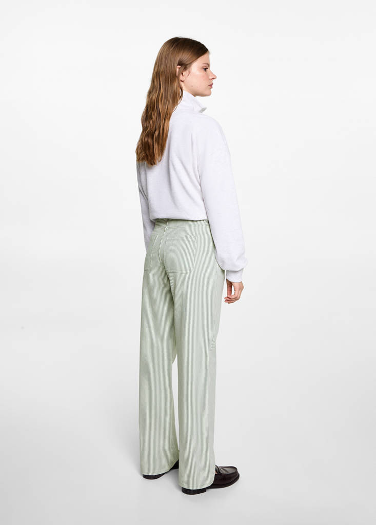 Straight-fit striped jeans — Pastel Green