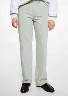 Straight-fit striped jeans — Pastel Green 5