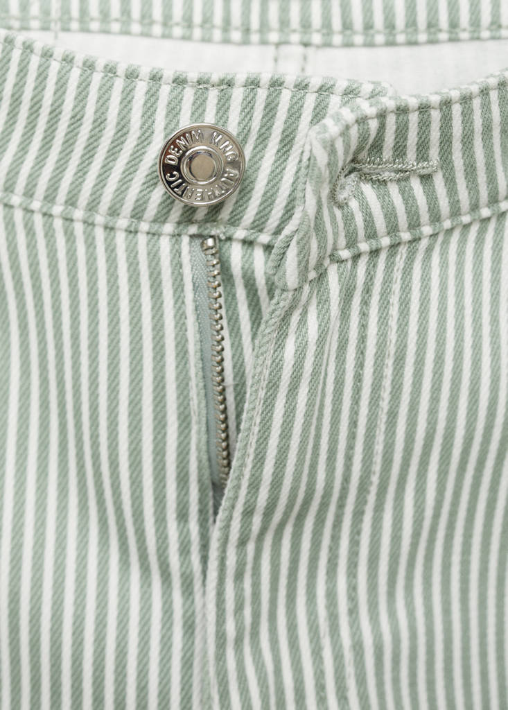 Straight-fit striped jeans — Pastel Green