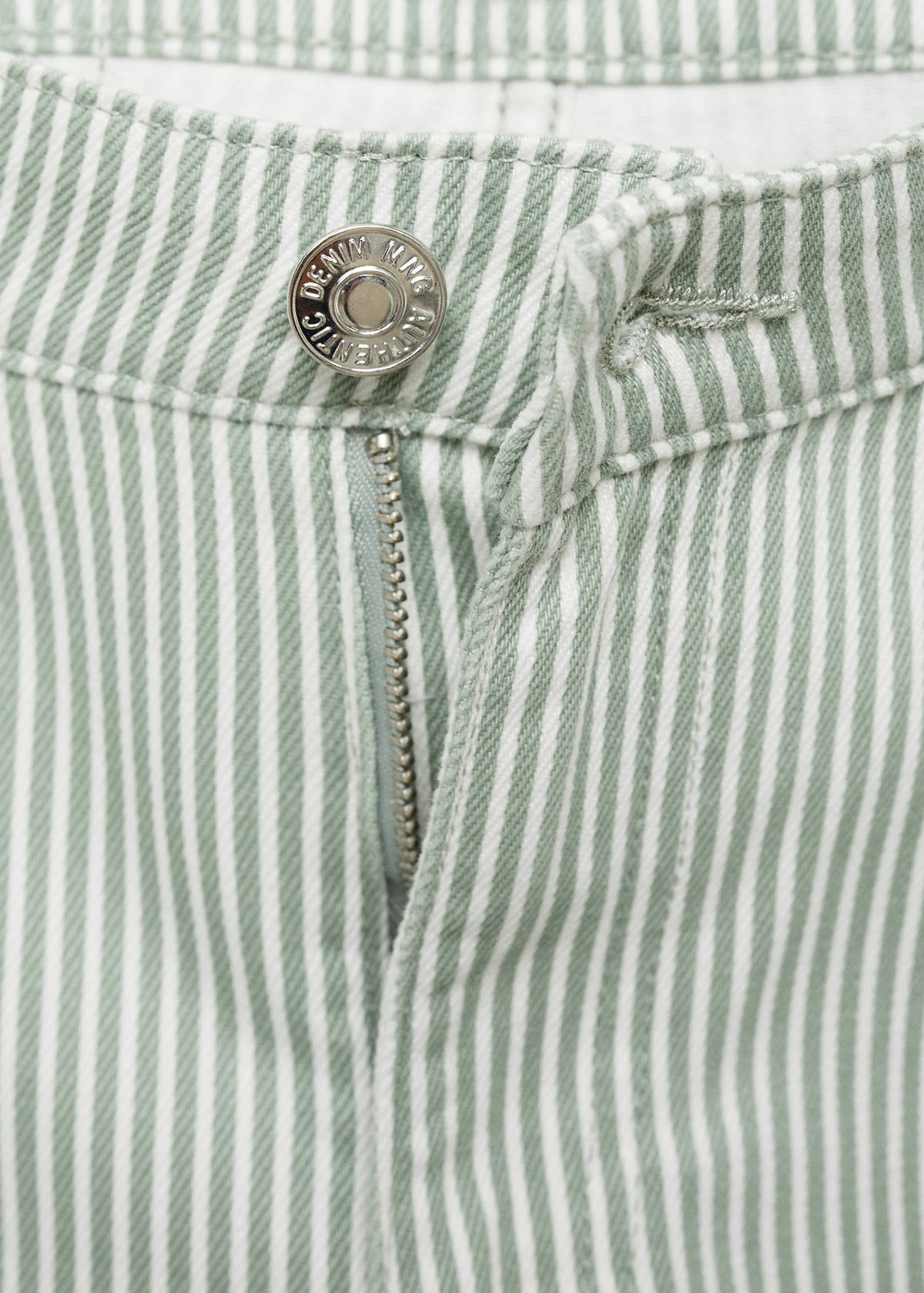Straight-fit striped jeans — Pastel Green